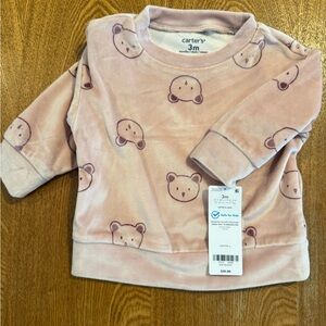 Carter's Light Pink Bear Patterned Baby Pullover